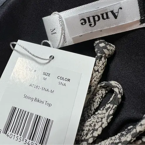 ANDIE NWT Swim String Bikini Top Textured Snakeskin Print Size Medium M NEW