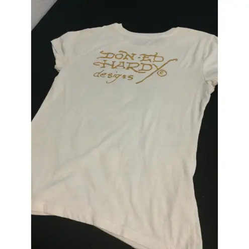 T Shirt Medium Y2K Tattoo Graphic No More War Don Ed Hardy M