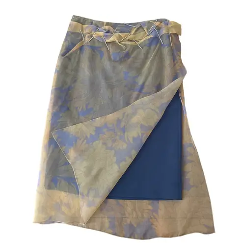 Dries Van Noten Sheer Floral Embellished Wrap Midi Skirt size 44 US 12