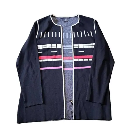 Per Se 2 PC Sweater Set L/XL Black/Color Block