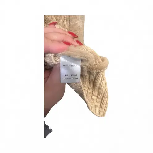 Coco + Carmen Cozy Faux Fur Front Sweater – Beige Knit, NWT