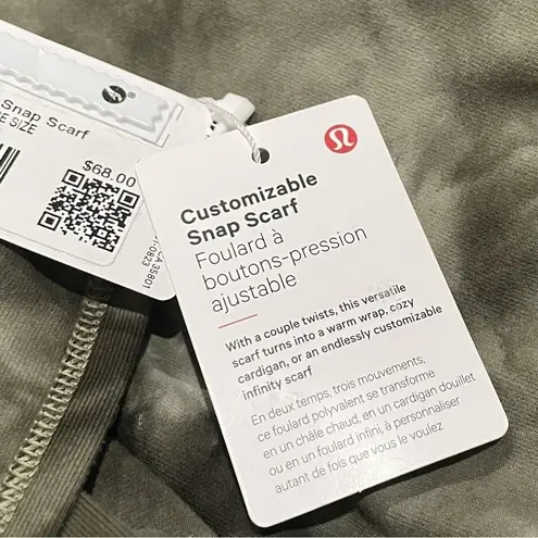 Lululemon NWT!  Vinyasa Customizable Snap Multi Rulu Scarf Olive Green Tie Dye