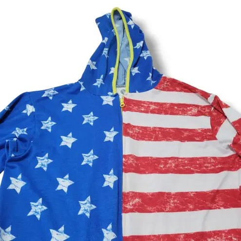 DC Comics Wonder Woman Jumpsuit Size Large Lg Loungewear Sleepwear American Flag Print