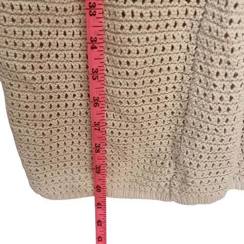 Sincerely Jules Cream Knit Wide Leg Pants Size XS 100% Cotton 27" Boho Festival