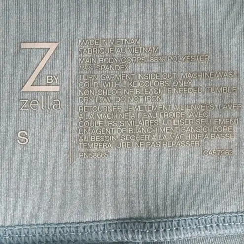 Z By Zella Studio Luxe High Waist Pocket Crop Leggings Light Blue Sky Size S