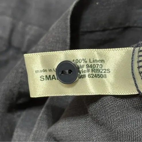 ATWELL Women’s Size S Navy Blue Henley Patch Front Drawstring Linen Romper