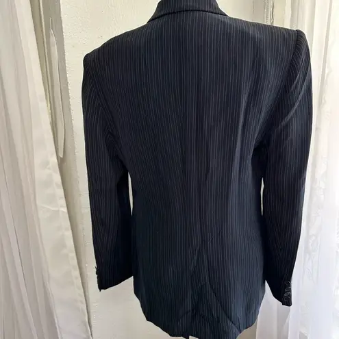 Lauren Ralph Lauren silk dark blue pinstriped suit jacket size 8