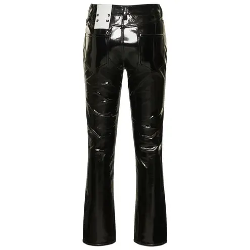 💙💖 NWT Simon Miller Black Vegan Leather Wet Look Straight Leg Pants Size 24