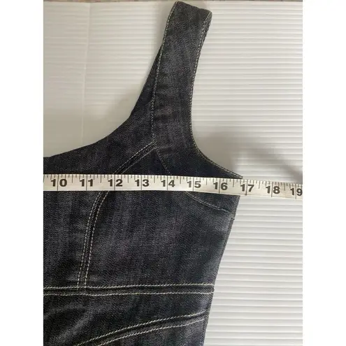 Boom Boom Jeans Gray Denim Dress Grunge Punk Bodycon Y2K Goth Size Medium M