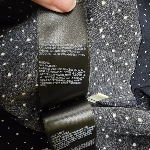 Whistles Wide Leg Crop Pants Polka Dot Tie Waist Blue Size 6