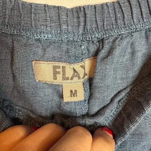 Flax  blue linen loose casual pants