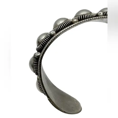 Siam Thailand Vintage Filigree Massive Silver Sterling Cuff Bracelet Pre 1948