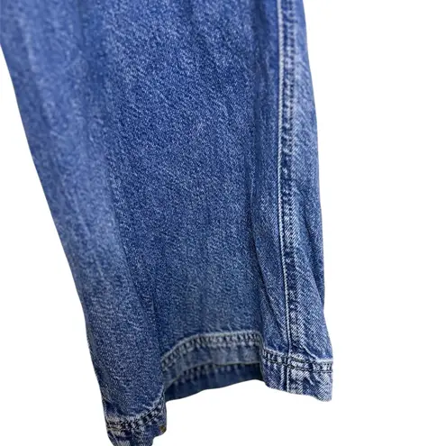 Arizona Jeans Co. Women's High Wide Leg Cargo 6 Pockets Denim Blue Sz 3 Stretch
