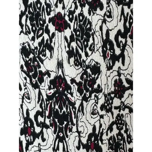 Maje Shirt Women Small Black White Geometric V Neck Leopold High Low Top