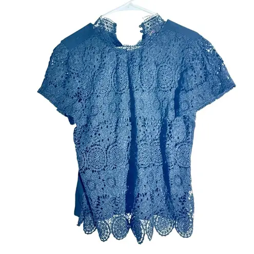 Beldini Black Crochet Knit Long Sleeve Blouse Size Large – Boho