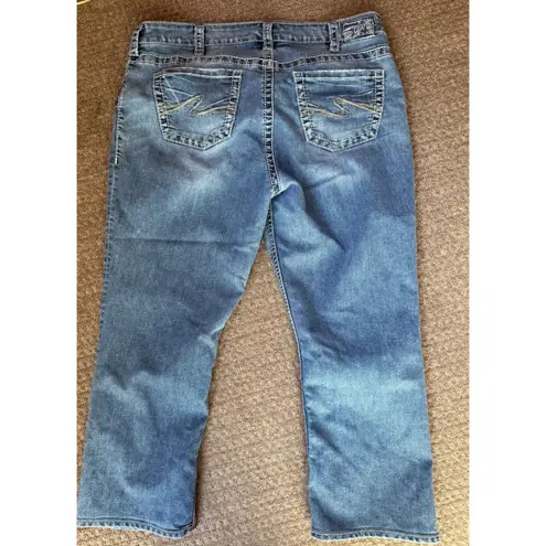 Silver Jeans Santorini Womens Plus Size SZ 18 Denim Cropped Jeans