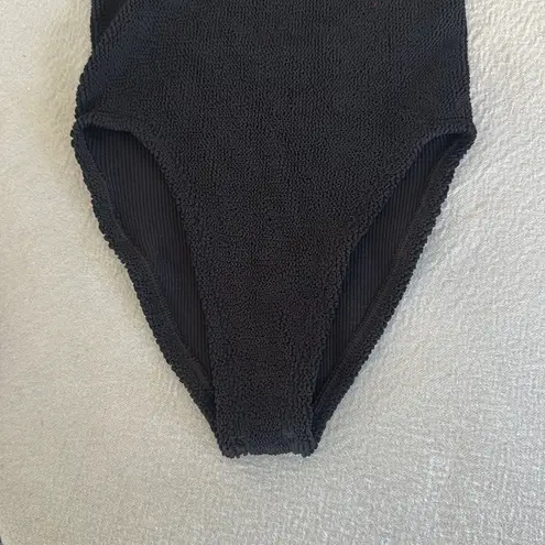 HUNZA G DOLLY STRAPLESS SEERSUCKER ONE PIECE SWIMSUIT, BRAND NEW, $255 Black Size undefined