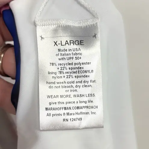 Mara Hoffman Women's White Idalia Petal Floral One Piece Swimsuit Size XL $300