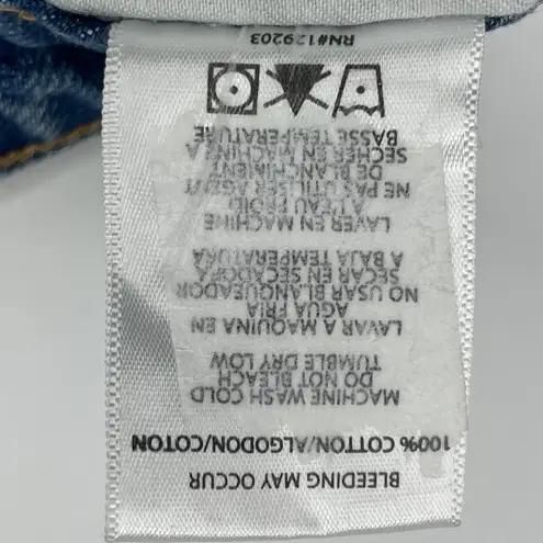 Hidden Jeans Denim Mini Skirt Womens XS Blue Floral Embroidery Distressed