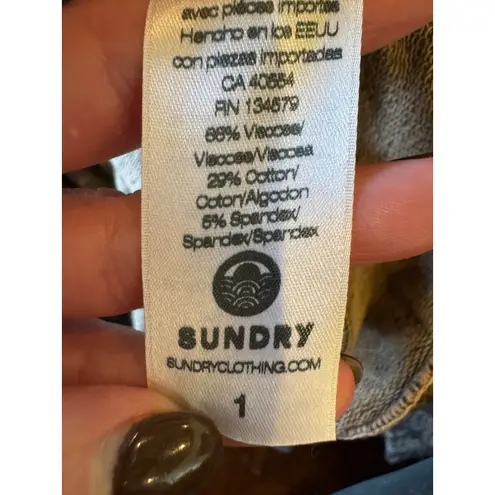 Sundry Sweatshirt Women Small Leopard Print Pink Stripe Hoodie Athleisure NWT