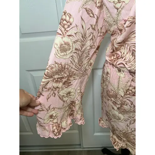 Agua Bendita × Target Romantic Floral Print Flare Long Sleeve Romper Size 1X