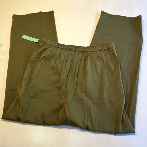 Abound ‎ Womens Chinco Pants Green Size Medium Flat Front Straight Leg