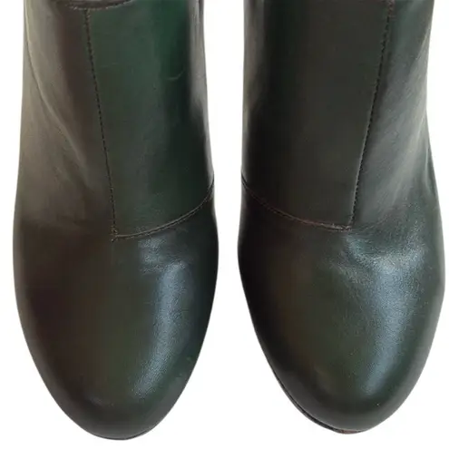 Like New House of Harlow 1960 Leather Heeled Booties Green / Snakeskin Size 8