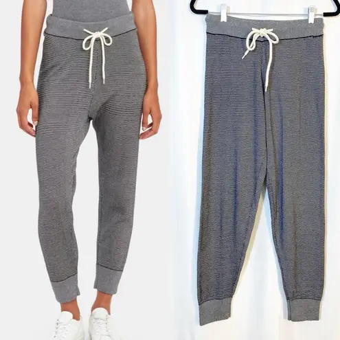 Varley X Anthropologie Alice 2.0 Textured Sweatpants Joggers Black Ivory White