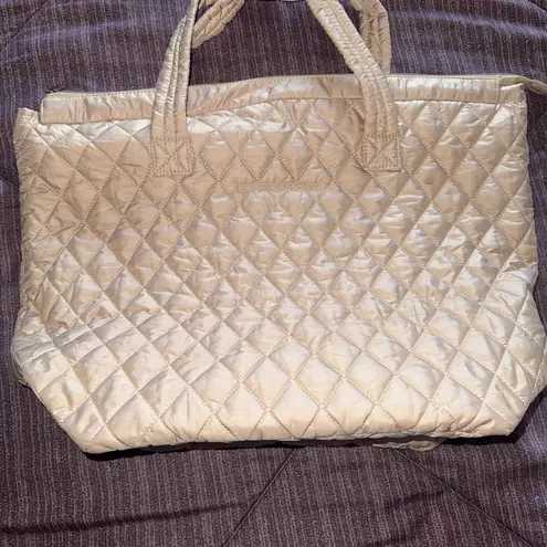 Roberto Coin Cream Quilted Tote Bag