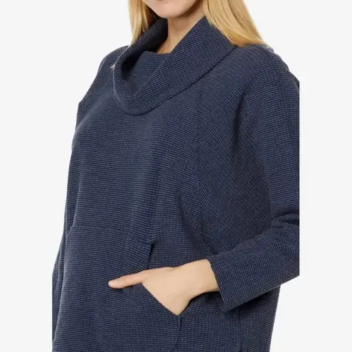 Lilla P Textured Waffle Oversized Easy Turtleneck Gray