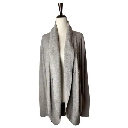 Barefoot Dreams Sweater Women Large Gray CozyChic Lite Circle Cardigan Lounge