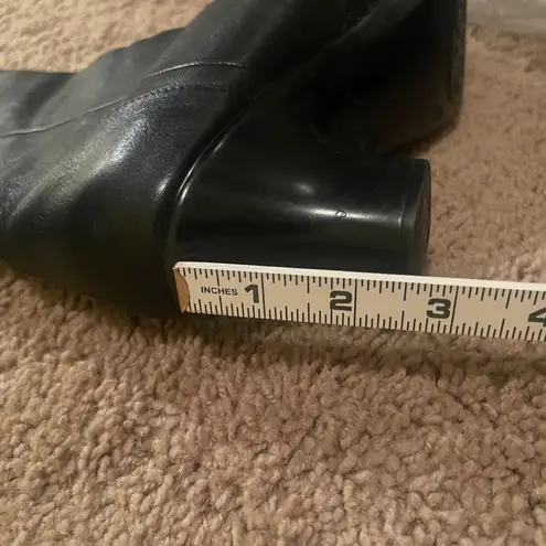 Dansko myra Black Leather Knee High Zipper Heel Boots Womens Size 7.5/8 38