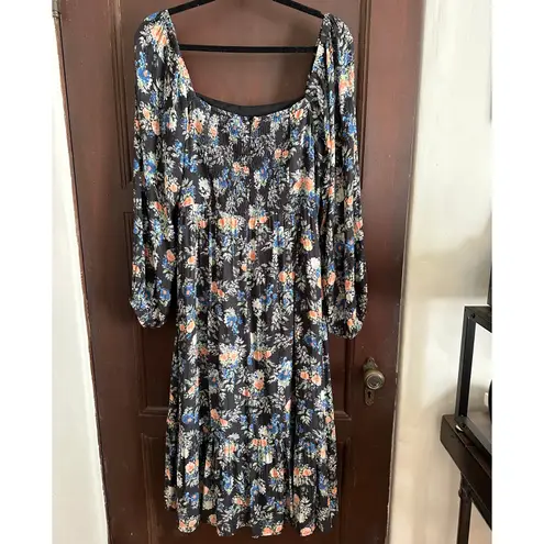 WAYF | Flowy Floral Peasant Style Midi Dress | Long Sleeve Women's Size Medium