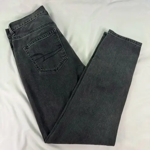 American Eagle  Size 4 Black Denim Mom Jean Stretch Zip Fly Straight Leg Hi Rise