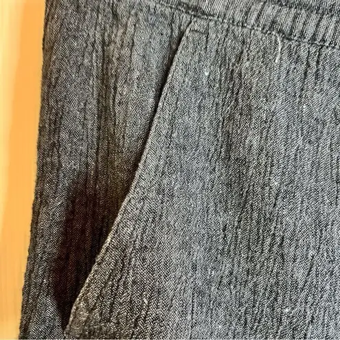 J.Jill Womens Linen Pull On Light Weight Pant Blue Pockets Career Wear Size XL