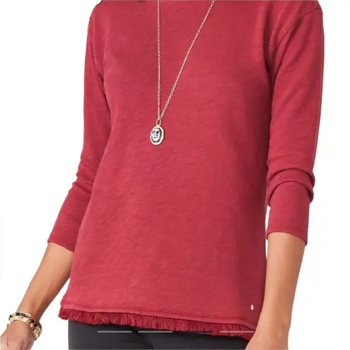 Spartina 449 Hudson Fringe Brock Red Long Sleeve Casual Button Top Size L
