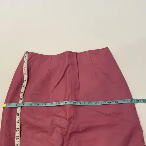 Newport News Easy Style Pink Leather Midi Pencil Skirt Sz 6