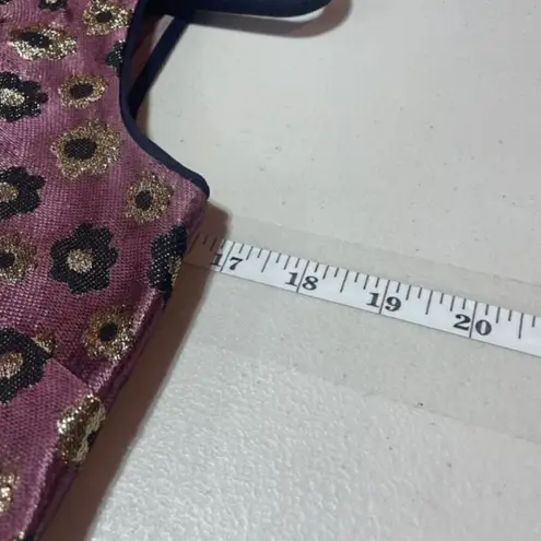 J. Crew Women's Floral Brocade Sleeveless Blouse Pink Green Size 00 Peter Pan