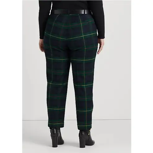 Ralph Lauren Lauren  Woman Plaid Wool-Blend Twill Ankle‎ Pant