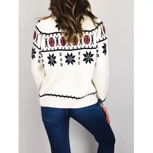 Vintage Fair Isle Crewneck Sweater | Size M White Size M