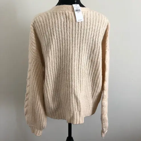 American Eagle  Women's Cable Knit Cardigan Sweater Beige Medium Cozy & Warm NWT