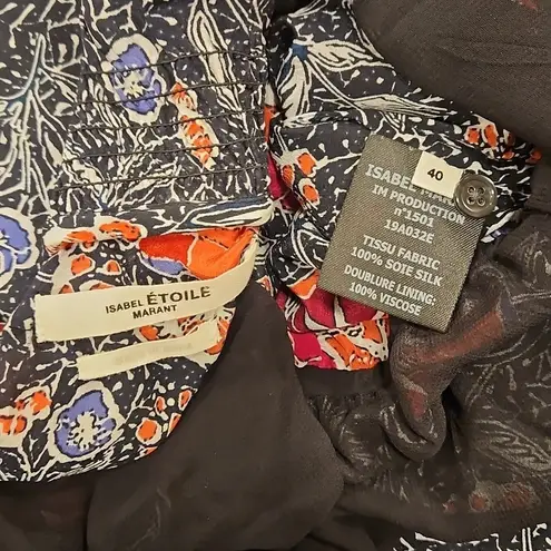 Isabel Marant đź’• ETOILEđź’• Yescott Asymmetric 100% Silk Midi Dress Floral Print 40 - Image 16