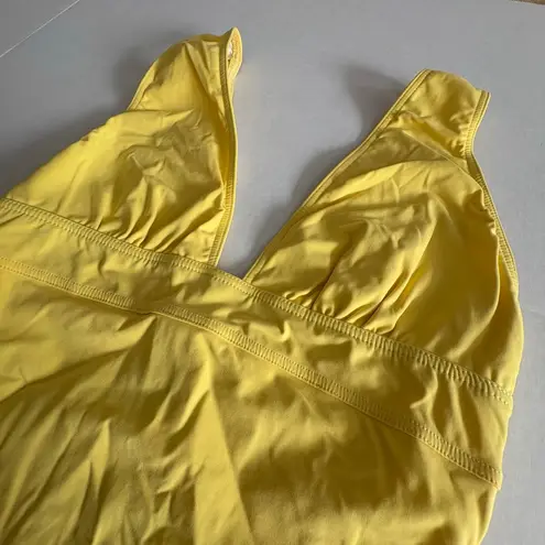 Women's SHAN Timeless Plunging One piece Yellow Swimsuit Size 8