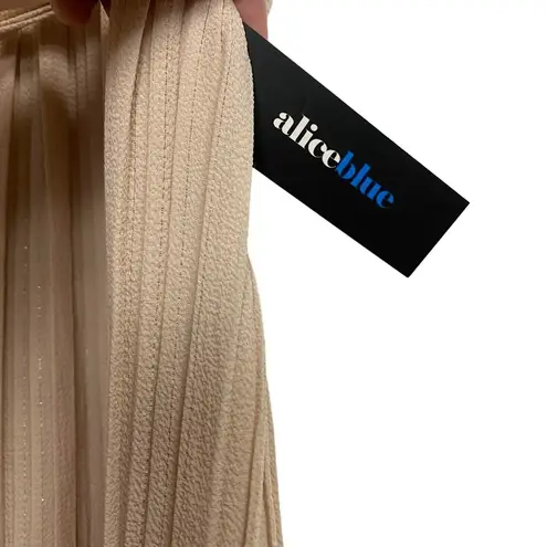 Alice Blue Women's Midi Accordion Pleated Skirt Tie Elastic Waist Size XL Belted