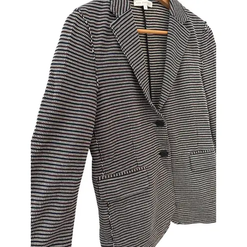 Ann Mashburn Stretch Woven Herringbone Cotton Double Button Blazer Size Medium