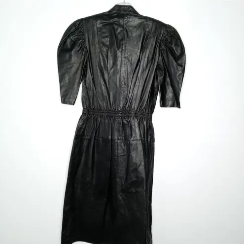 Vintage Rickie Freeman For Teri Jon Black Leather Dress