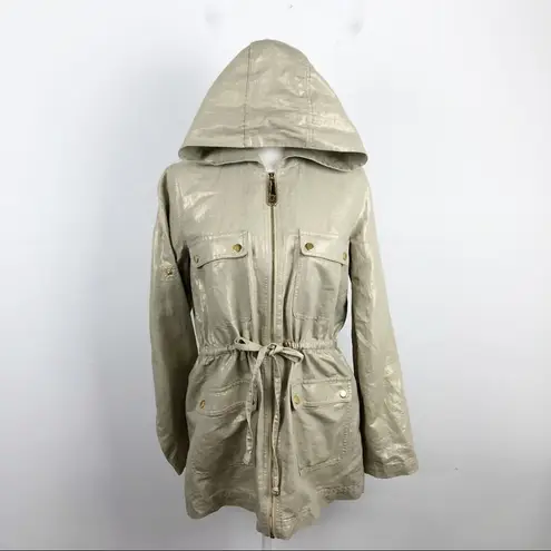 C Wonder Gold metallic Hooded Full Zip Jacket S