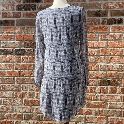 Rory Beca blue abstract printed long sleeved dress / XS / Excellent condition
