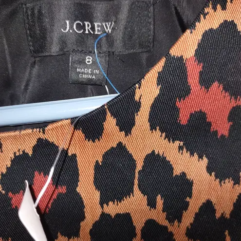 J.Crew  Elbow-sleeve sheath dress in leopard bi-stretch cotton