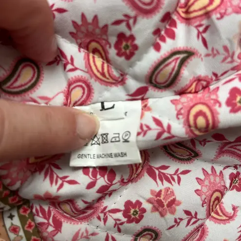 Reversible quilted women's jacket large jacket blue black pink white floral